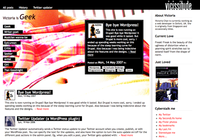 Screenshot of Vicissitude, Victoria Chan's site